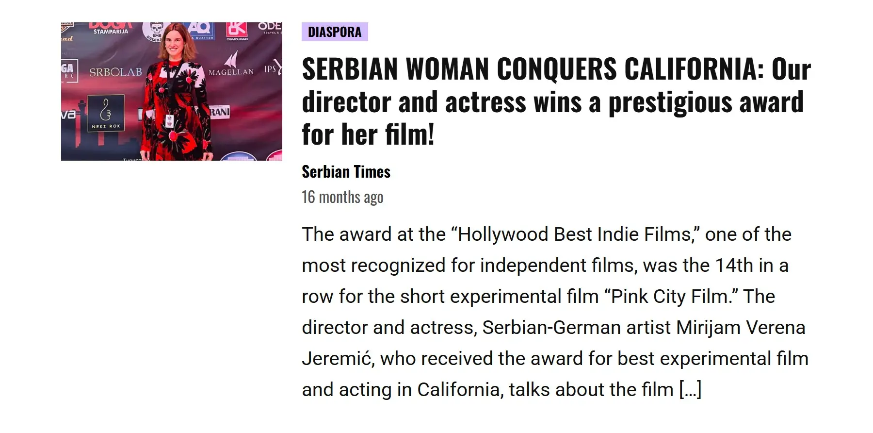 Serbian Times Interview